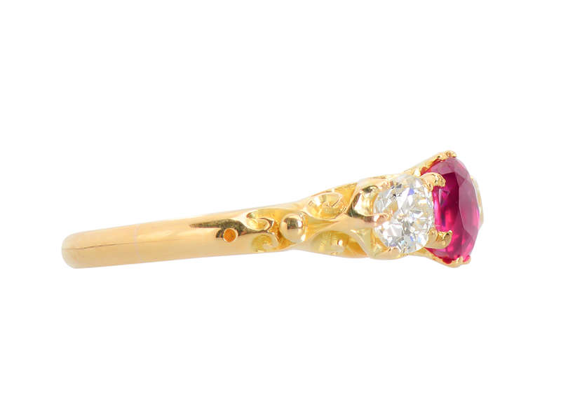 Trilogy -  Ruby & Diamond Antique Ring of 1904