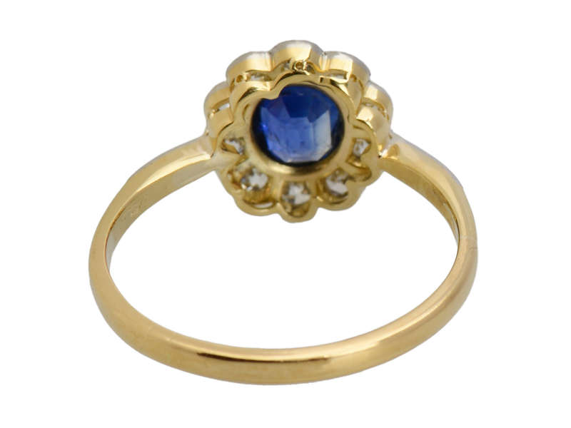 Elysian Aura - Antique Sapphire Diamond Ring