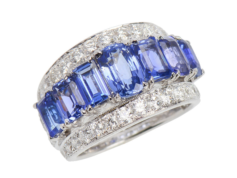 Sapphire Diamond Estate Ring - Contrasted Beauty