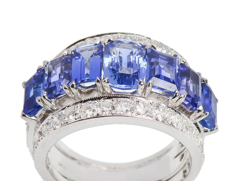 Sapphire Diamond Estate Ring - Contrasted Beauty
