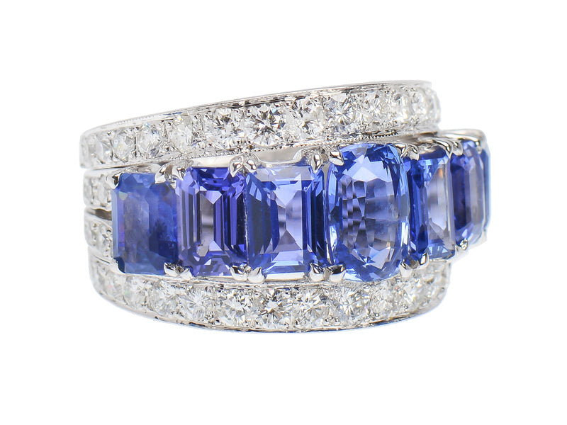 Sapphire Diamond Estate Ring - Contrasted Beauty