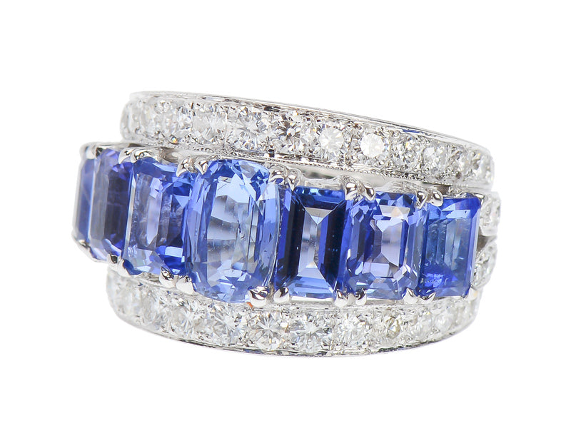 Sapphire Diamond Estate Ring - Contrasted Beauty