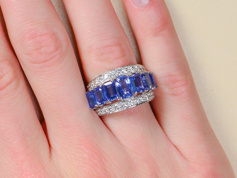 Sapphire Diamond Estate Ring - Contrasted Beauty