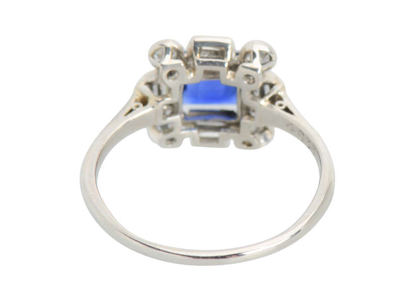 Deco Delight - Sapphire Baguette Diamond Ring