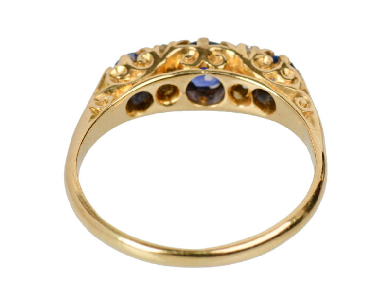 Joyful Gems - Trilogy Sapphire Antique Ring