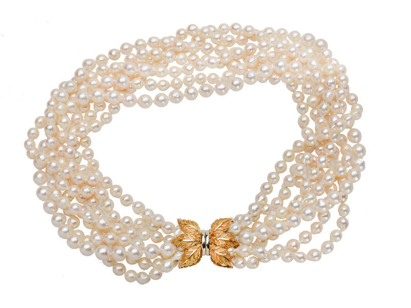 Italian Cultured Pearl Torsade Necklace