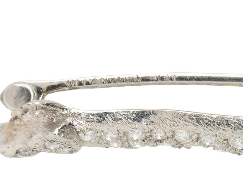 Signed Tiffany & Co. Diamond Fox Brooch