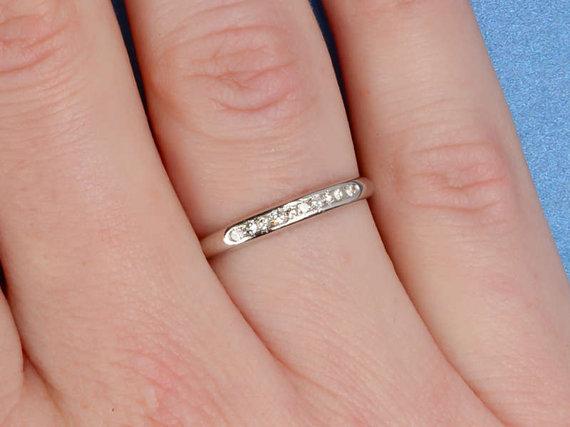 Vintage Platinum Diamond Half Eternity Band