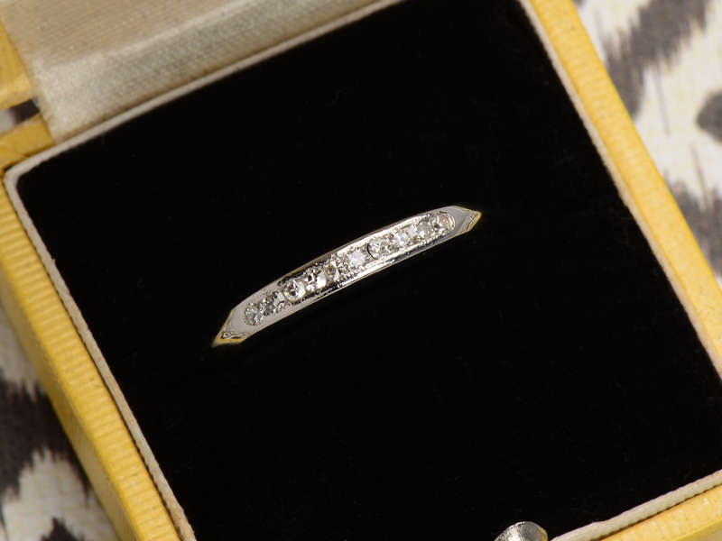 Vintage Platinum Diamond Half Eternity Band