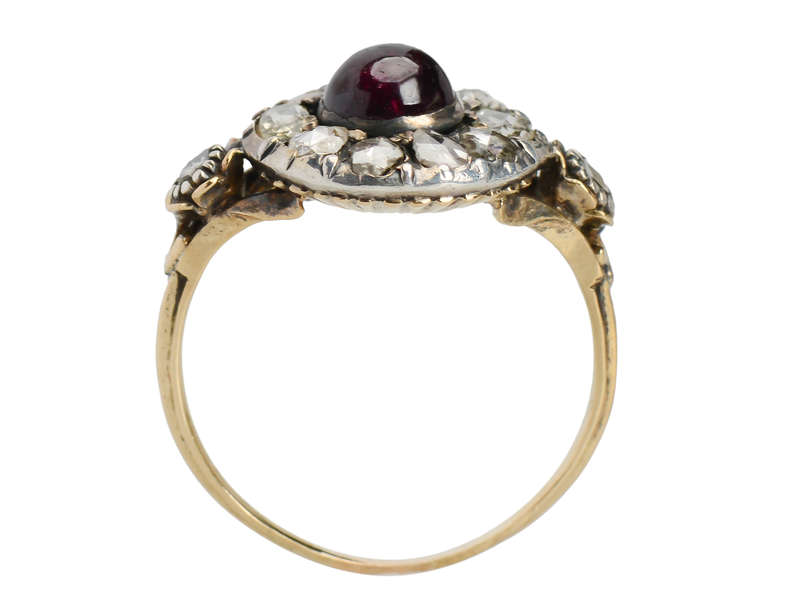 Georgian Garnet & Rose Cut Diamond Ring