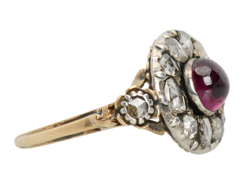 Georgian Garnet & Rose Cut Diamond Ring