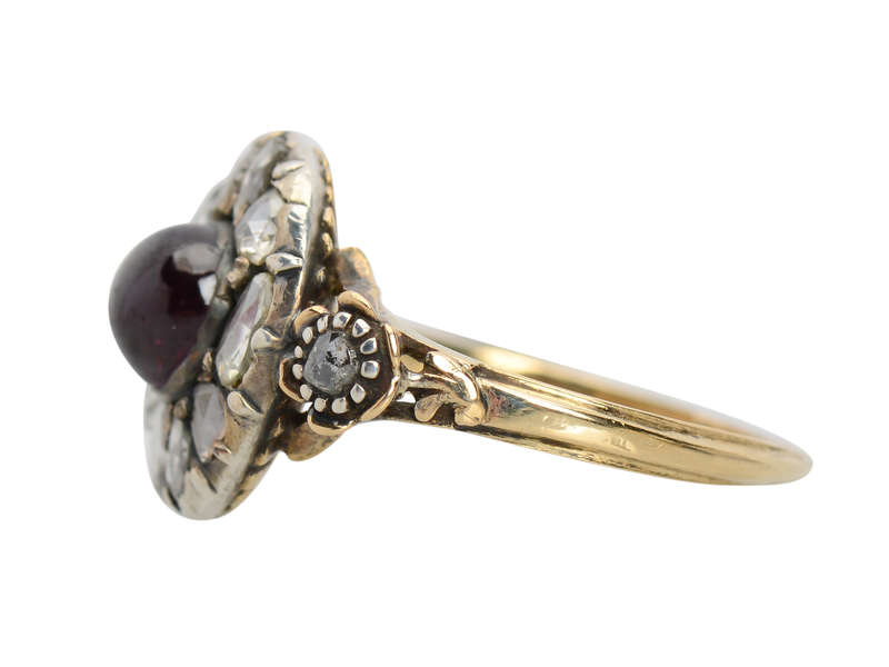 Georgian Garnet & Rose Cut Diamond Ring