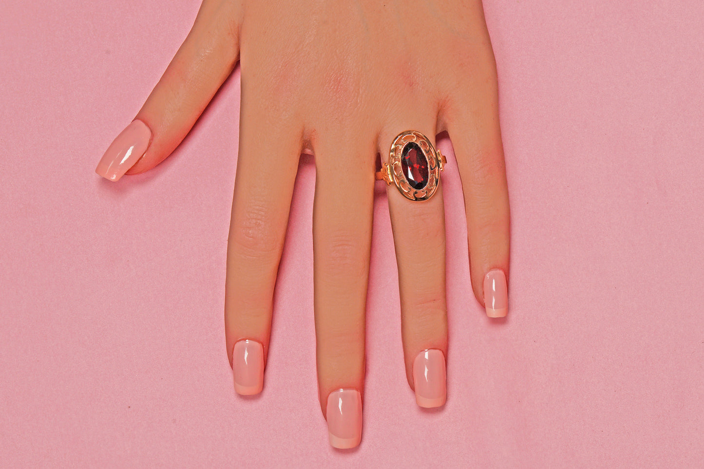 Ember Glow - Blazing Garnet Rose Gold Ring
