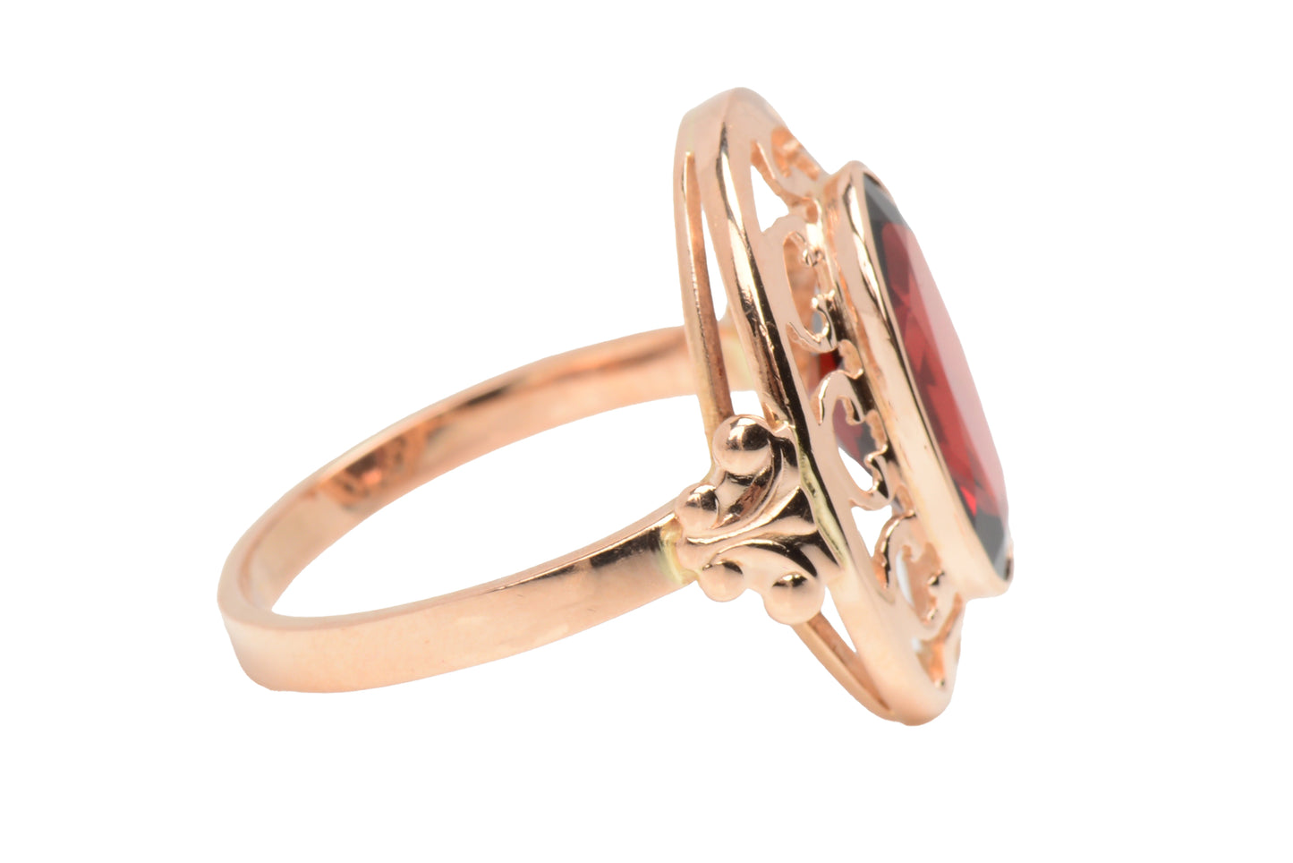 Ember Glow - Blazing Garnet Rose Gold Ring