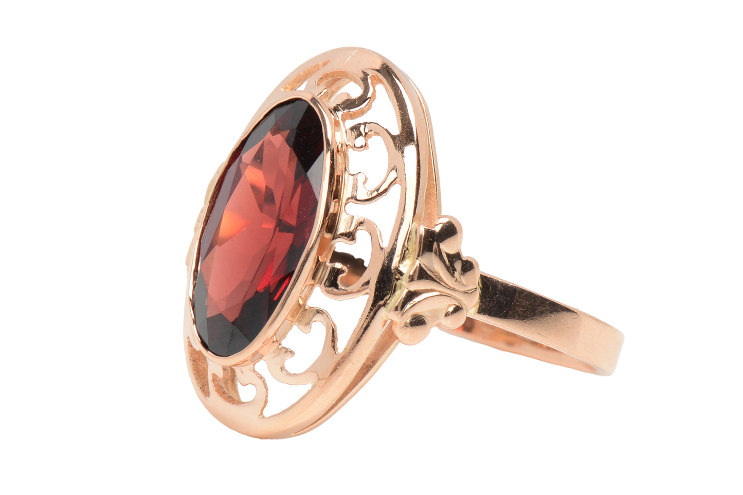 Ember Glow - Blazing Garnet Rose Gold Ring