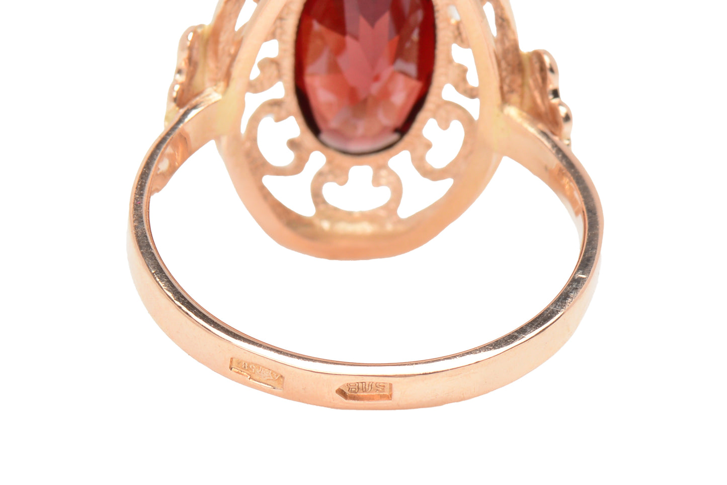 Ember Glow - Blazing Garnet Rose Gold Ring