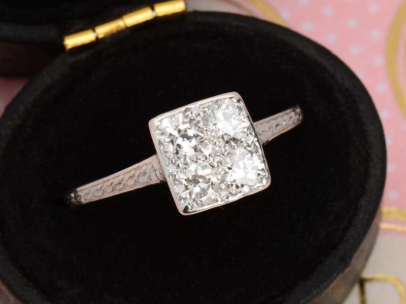 Antique Diamond Platinum Art Deco Engagement Ring