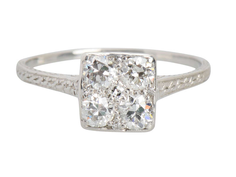 Antique Diamond Platinum Art Deco Engagement Ring