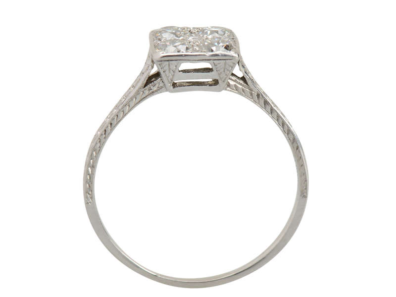 Antique Diamond Platinum Art Deco Engagement Ring