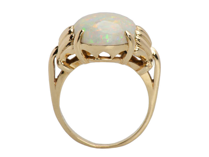 Red Delicious - Fine Australian Opal Retro Gold Ring