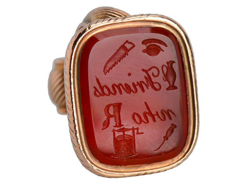 I Saw Your Friends...Antique Rebus Fob Seal