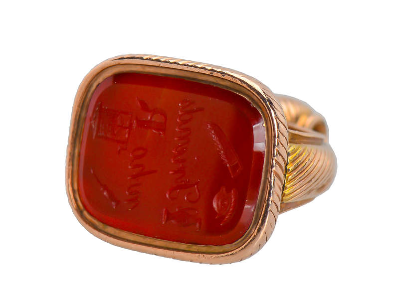 I Saw Your Friends...Antique Rebus Fob Seal