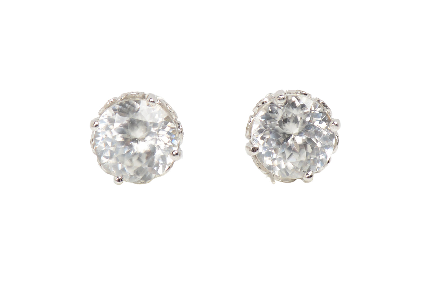Dreamscape White Zircon Diamond Stud Earrings