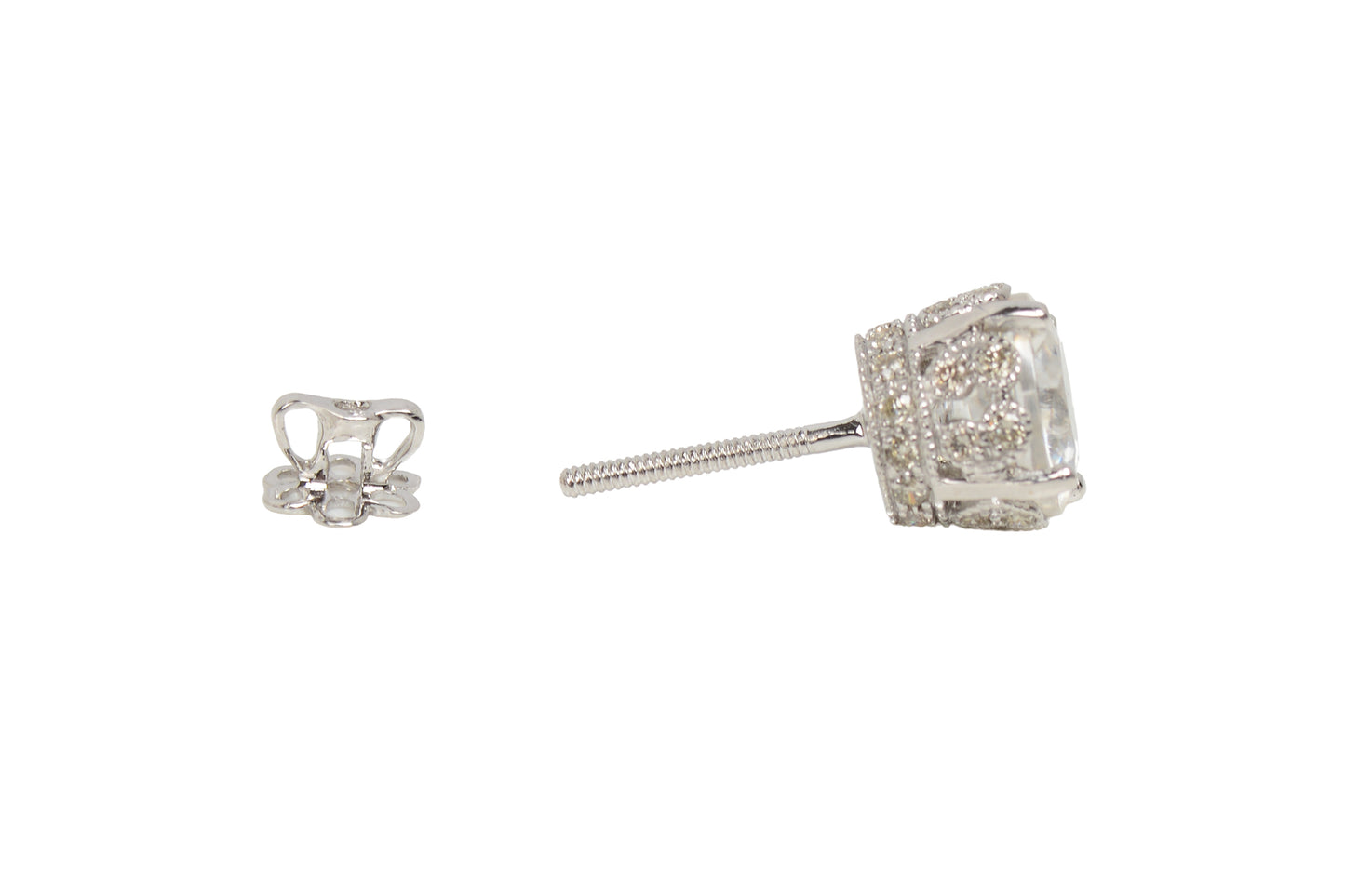 Dreamscape White Zircon Diamond Stud Earrings