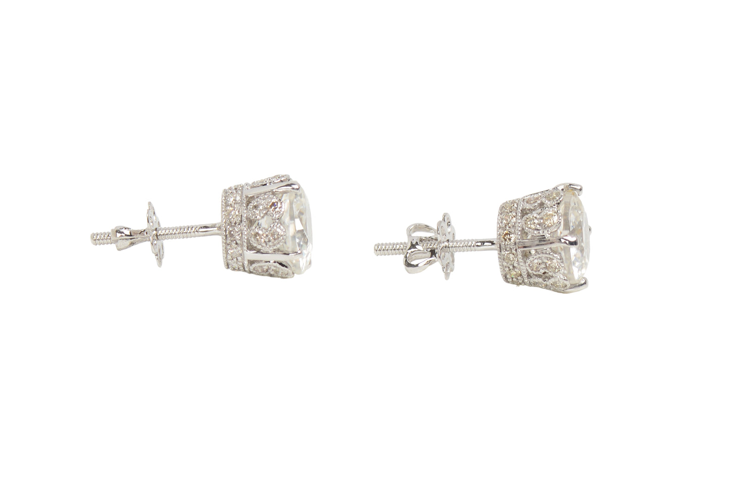 Dreamscape White Zircon Diamond Stud Earrings