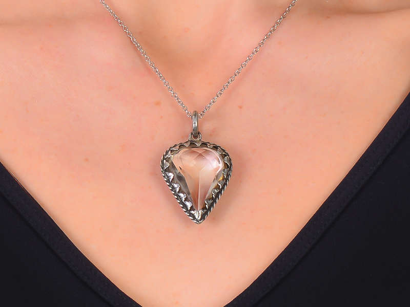 17th Century Silver Rock Crystal Heart Pendant
