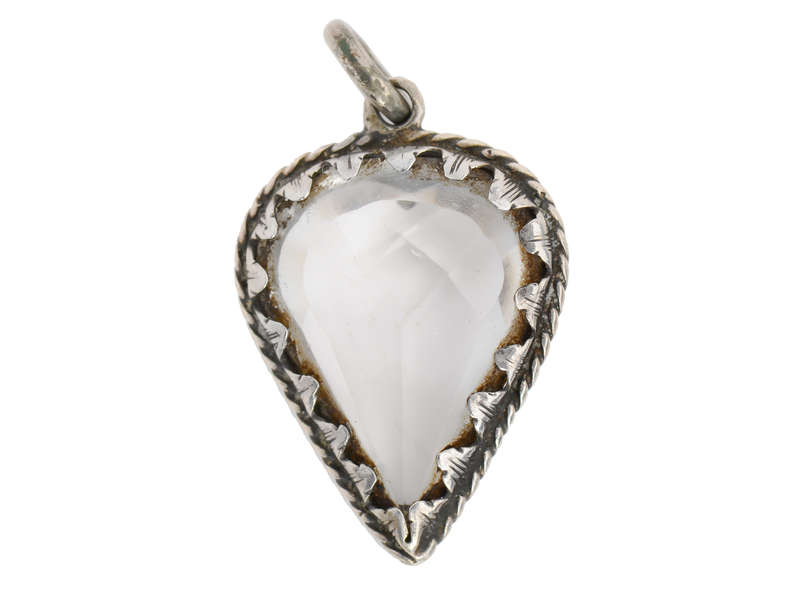 17th Century Silver Rock Crystal Heart Pendant