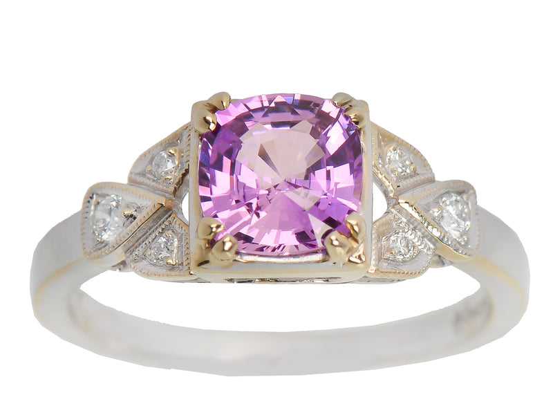 
                      
                        Natural Purple Pink Sapphire Diamond Ring
                      
                    