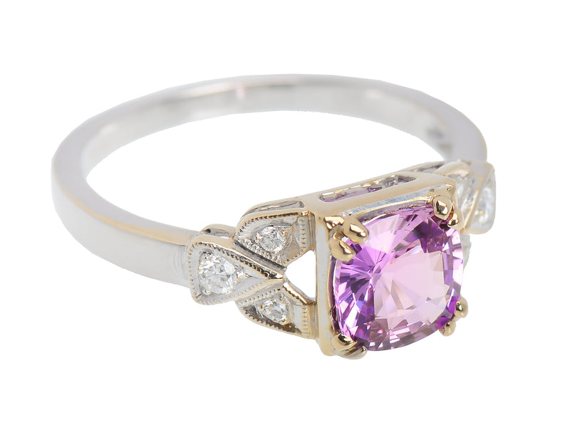 
                      
                        Natural Purple Pink Sapphire Diamond Ring
                      
                    