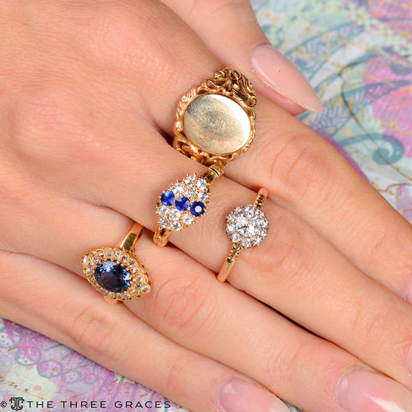 
                      
                        Sapphire Diamond Edwardian Ring
                      
                    