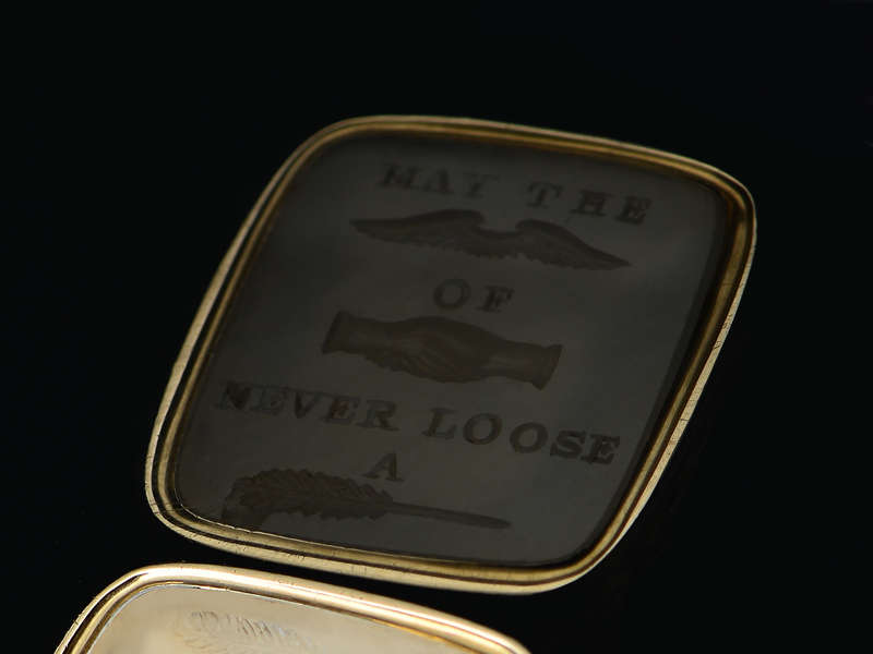 
                      
                        Georgian Gold Rebus Seal Fob of Love Friendship
                      
                    