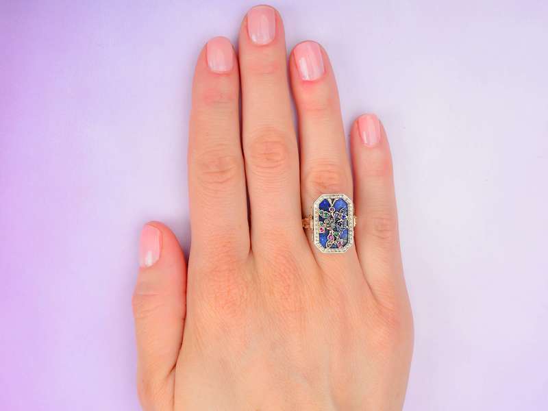 
                      
                        Rare Gem & Diamond Giardinetti Vinaigrette Ring
                      
                    