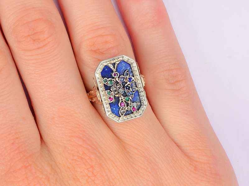 
                      
                        Rare Gem & Diamond Giardinetti Vinaigrette Ring
                      
                    