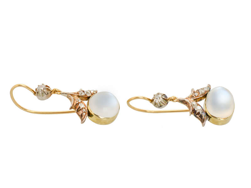 
                      
                        Edwardian Moonstone Diamond Earrings
                      
                    