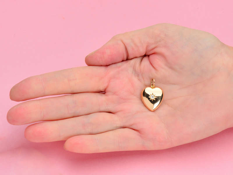 
                      
                        Antique Gold Diamond Heart Locket
                      
                    