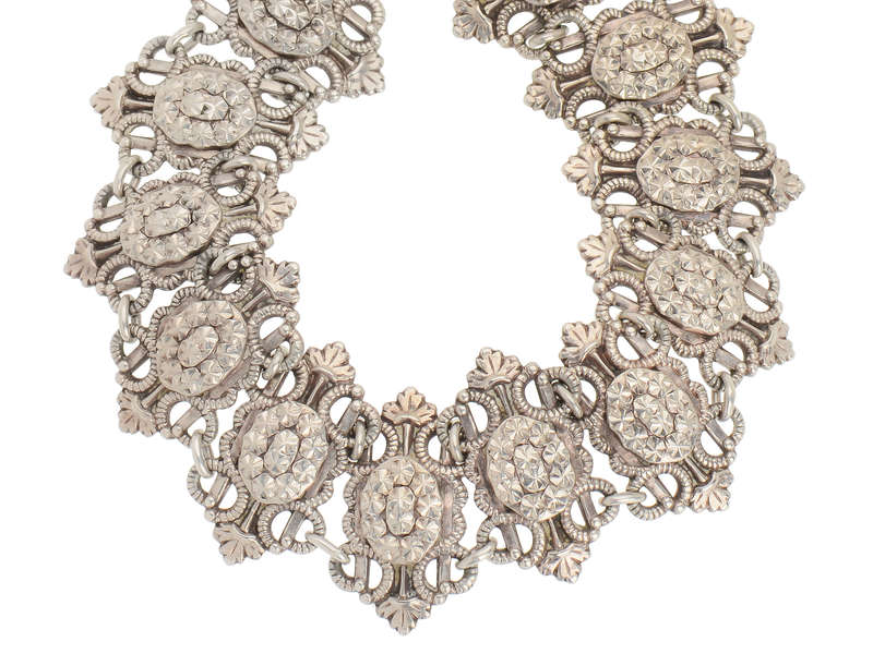 
                      
                        French Silver Bracelet with Star Studded Dangle
                      
                    