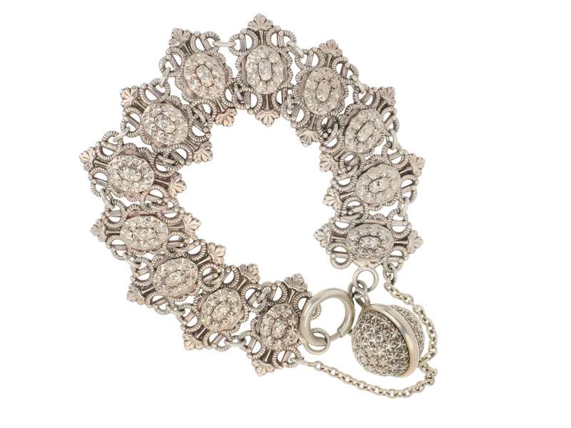 
                      
                        French Silver Bracelet with Star Studded Dangle
                      
                    