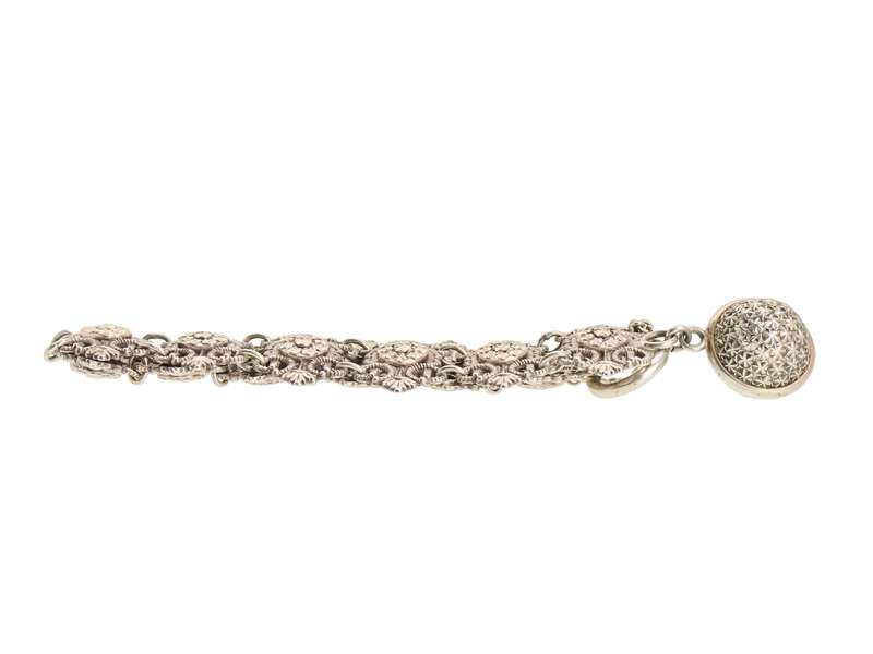 
                      
                        French Silver Bracelet with Star Studded Dangle
                      
                    