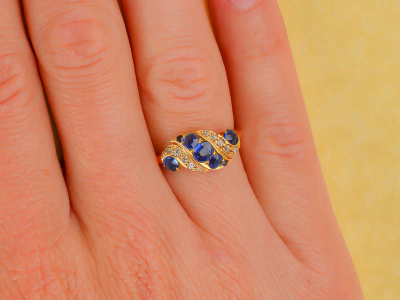 
                      
                        Sapphire Swirl - Edwardian Ring Dated 1903
                      
                    