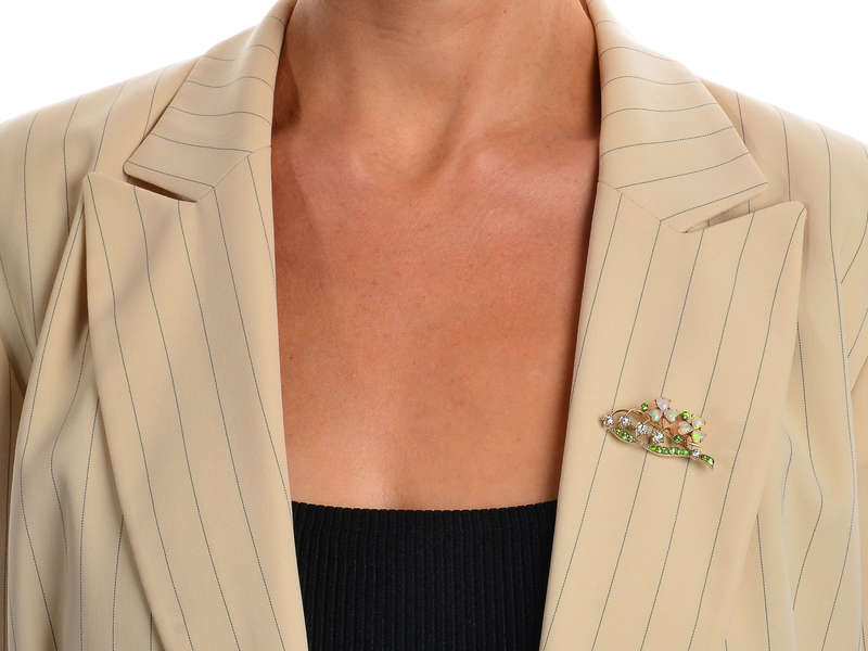 
                      
                        Opal Demantoid Clover & Lily of the Valley Brooch
                      
                    