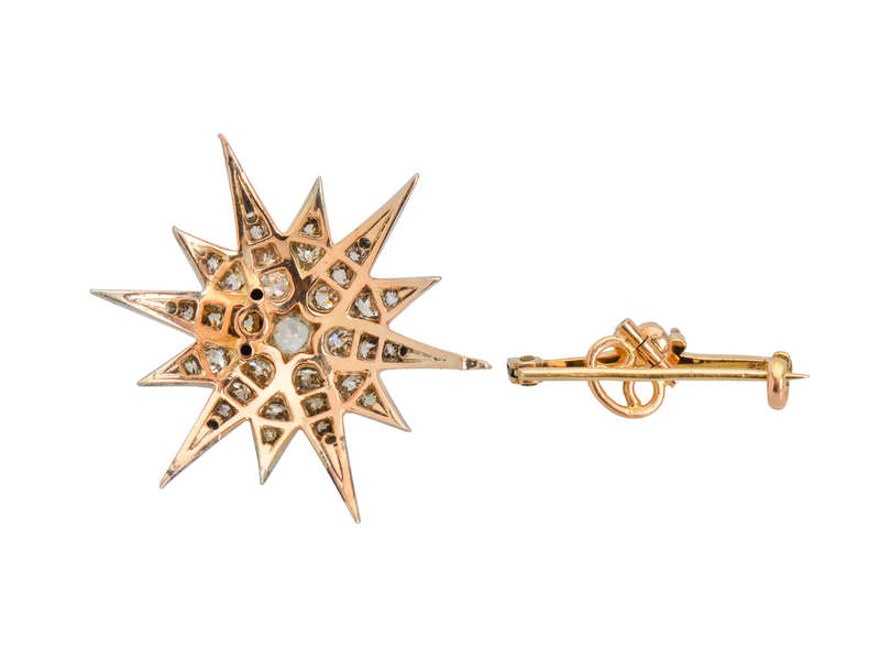 
                      
                        Victorian Rays - Diamond Star Brooch Pendant 2.6 Carats
                      
                    