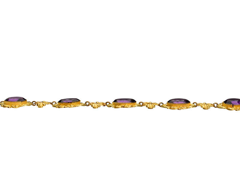 
                      
                        Georgian Amethyst Paste & Pinchbeck Necklace
                      
                    