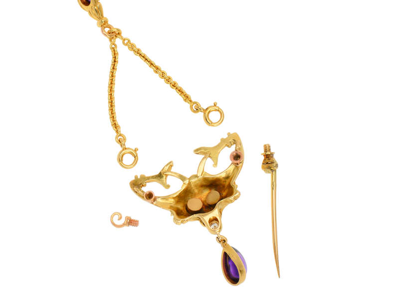 
                      
                        Art Nouveau Rare Chimera Necklace Brooch
                      
                    