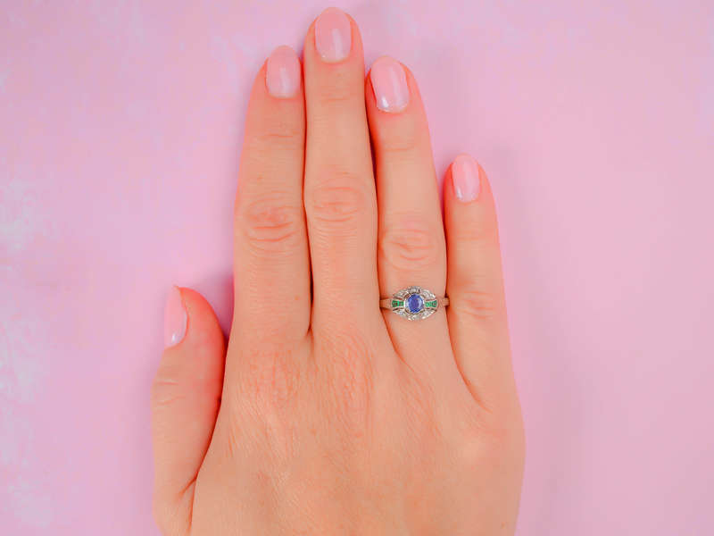 
                      
                        Harmony Hues - Sapphire Emerald Diamond Ring
                      
                    