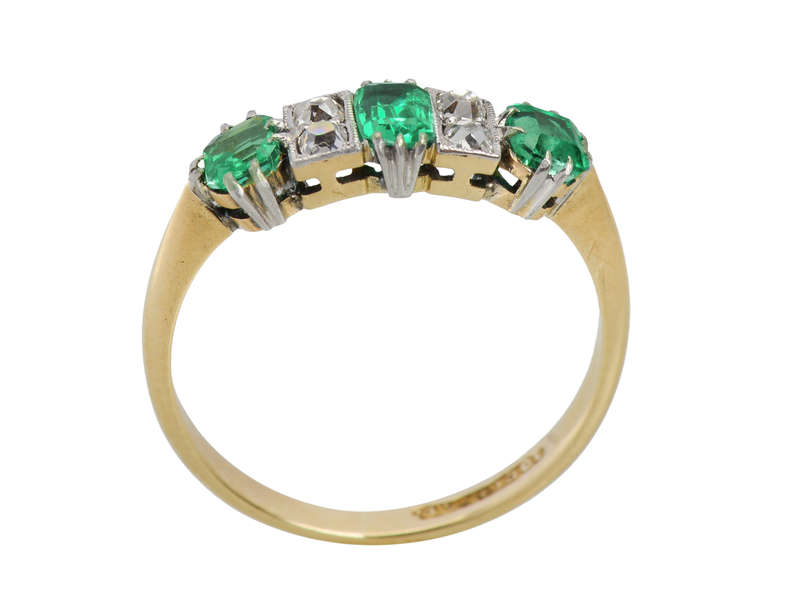 
                      
                        Antique Three Emerald Diamond Eternity Band
                      
                    