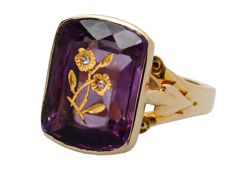 
                      
                        Rose of Sharon Amethyst Antique Ring
                      
                    
